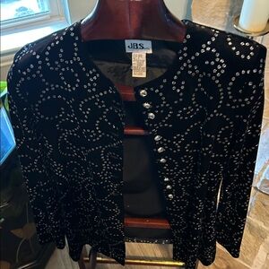 J.B.S. Women's Elegant Black Blazer with Silver Accents